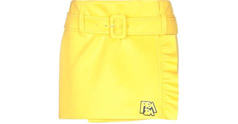 yellow prada mini skirt|Prada mini skirts.